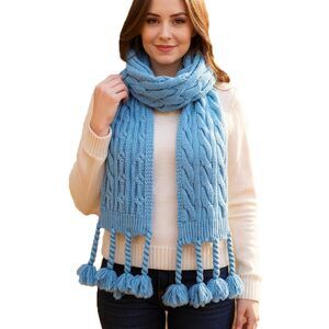 9713 Women's Knit Scarf Winter Neck Warm Long Ribbed Thick Scarves Fashion